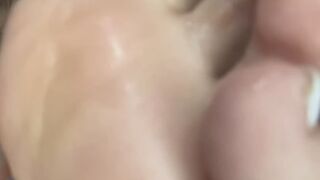 hot blonde tickling and sucking her little foot