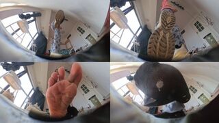 8K VR360 ANNA tramples on a human-shaped carpet