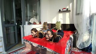Sofi and Sally_Bondage in jeans and black sweatshirts with jute ropes_Ordro_Part 3