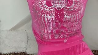 Velour Playsuit Tease And Strip - JOI xx