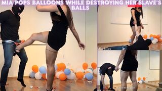 Laughing Goddess Mia Luxx Pops Balloons While Destroying Her Slave Balls BALLBUSTING - FEMALE DOMINATION - FOOT DOMINATION - FEMDOM - CBT - HUMILIATION - HIGH HEELS - FINDOM - KICK - TRAMPLE -