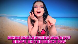 Bikini BallBusting and Butt Drops on the Beach POV
