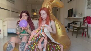 girls playing with inflamables
