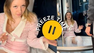 Blackmailed by Stepsister’s Friend: Freeze Time Wet Revenge