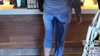 MILF Floods her Jeans at Starbucks - HD WMV