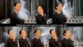 Filling the room and my lungs with marlboro reds tar!