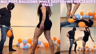 Laughing Goddess Mia Luxx Pops Balloons While Destroying Her Slave Balls BALLBUSTING - FEMALE DOMINATION - FOOT DOMINATION - FEMDOM - CBT - HUMILIATION - HIGH HEELS - FINDOM - KICK - TRAMPLE - copy