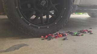 Chrissy destroying cars with her truck