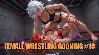 Female Wrestling Gooning #1C: Thigh Goddess Trance Domination (Animated, Music)