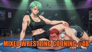 Mixed Wrestling Gooning #4B: Wrestling Queen's Goon Crush Mind Control (Animated)