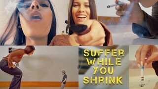 SUFFER while you SHRINK 1080 - Giantess Andrea Slow Shrink, Smoking, Crushing, Humiliation