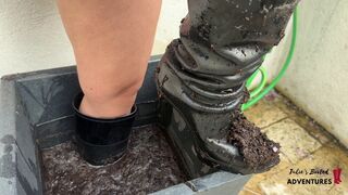 Dior Leather High-Heel Boots vs Mud & Water — Gardening Test
