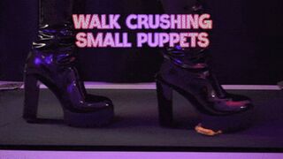 Walk Crushing Small Puppets in OnlyMaker Patent Tank Boots (Close Version) - TamyStarly - Crush, Crushing, Walking, Unaware, Femdom, Giantess