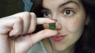 Chewing, biting, and savoring gummy bears
