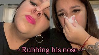 Nose blowing like a trumpet + snot