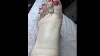 “Relaxing POV Foot Care with Nail Polish Removal to Sparkly Toes