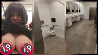 Party In The Public Restroom Starring My Huge Natural Tits