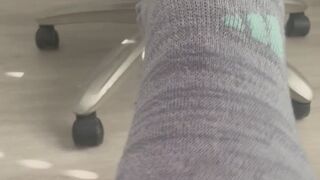 Under desk foot ignore gym shoes