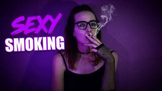 Sexy Smoking Tease With Glasses