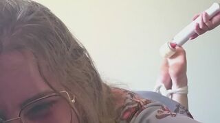 Cute Curvy Blonde with Glasses Gets Her Sensitive Feet Tickled Mercilessly