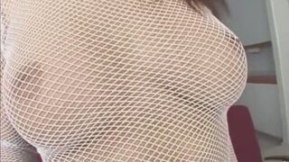 Busty slut takes a warm creampie in her tight asshole