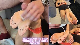 Mia Luxx - Hot Secretary is Tied Tickled and got Sole Fucked - BONDAGE - TAPE - HOG TIED - FOOTJOB - SOLEJOB - SOLES - TICKLE - SMELLY SWEATY FEET - TICKLING - FOOT TICKLING - SOLES - GAG - CUMSHOT - 2 copy