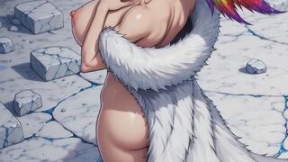 Big Breast Fashion Queen Doing A Mating Dance With Her Tight Bald Pussy