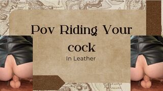 pov riding dildo in leather