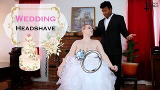 Wedding Headshave - SD - featuring Jane Judge and RickyxxxRails in this romantic haircut before marriage, getting hair all over the wedding dress as he shaves Jane bald and fucks her face