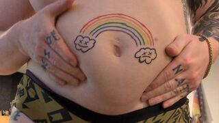 BBW TGirl Belly Fat Play