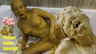 Peanut Butter Monster! Completely Covered Jerking Off!