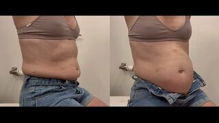Belly Play in Outgrown Jeans