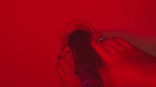 Sloppy footjob with female moaning