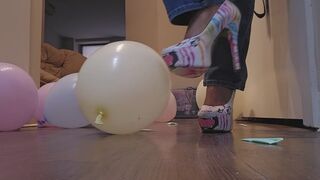 Pastel Balloons Popped By Heels