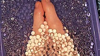 Satisfying Liquid Sounds: My Feet Playing in Water Beads