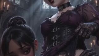 Gothic Lesbian Nuns Forbidden Passion in Cathedral