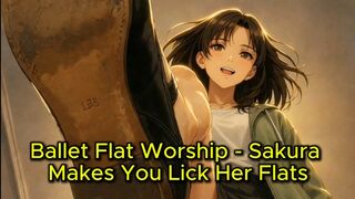 Ballet Flat Worship - Sakura Makes You Lick Her Flats | Femdom Animation