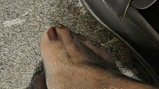 Executive Loafer Removal: Shiny Nylon Soles in the Sofa