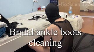 Brutal ankle boots cleaning