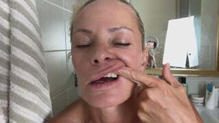 ASMR Gum Finger Brushing and Mouth Stretching Close-Up