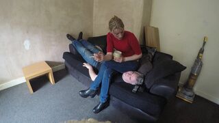 Chelsea Sits On Her Slave On The Couch (4K)