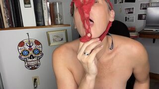 Pantyhooding A VERY Dirty Pair Of Panties & Playing With My Hairy Pussy While I Sniff And Taste Them