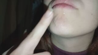 My snot on my face
