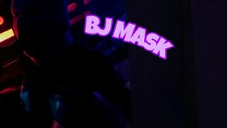 Back in her secret lair, BJ Mask gets lubed up and ready for her daily cum shot.