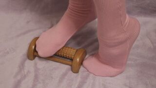 Pink Sock Foot Roller Massage