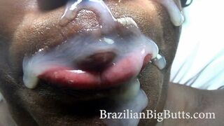 Afro Brazilian Woman Soaked In Cum