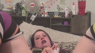 Gothic MILF masturbating