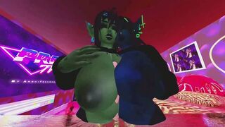 POV: Thick Twin Goblins With Huge Breasts Give You An Amazing Tittyfuck With Their Chubby Bellies Rubbing Against Your Cock