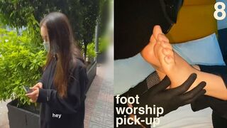 Med Student Is Picked Up Right After Finishing Her Shift at the Hospital To Have Her Toes Sucked - Foot Worship Pick Up 8 - 720P