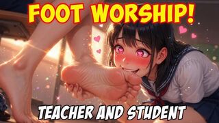 Foot worship - teacher and student special moment (animated)